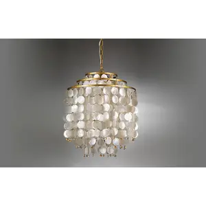 Luminosa Ruben Gold Pendant Ceiling Light, Mother Of Pearl