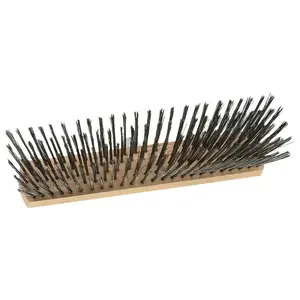 Heavy Duty Garden Broom Metal Wire Bristles Outdoor 30cm / 12" Stiff Hard Brush (Head Only)