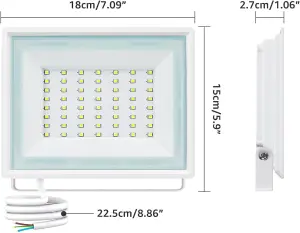 Aigostar 50W LED Floodlight Outdoor, 4300 Lumen Outdoor Security Light, Waterproof IP65 6500K Cool White