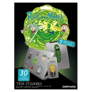 Rick And Morty Tech Stickers (Pack of 30) Multicoloured (One Size)