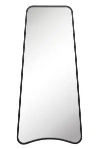 MirrorOutlet The Coartans Black Metal Isoscelles Trapezoid Shape Framed Wall Mirror with arched bottom 180CM X 85CM)