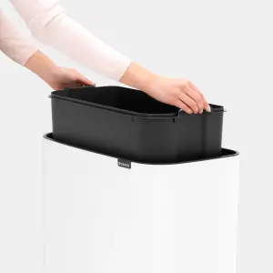 Brabantia Bo Touch Wide White Metal Bin - 36L Freestanding