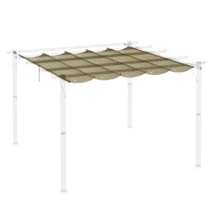 Outsunny Pergola Shade Cover Replacement Canopy for 3 x 3m Pergola, Tan