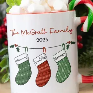 Personalised Christmas Stocking Mug For Families