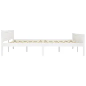 Berkfield Bed Frame Solid Pinewood White 180x200 cm 6FT Super King