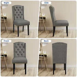 Upholstered Dining Chair (Set of 2) Light Grey