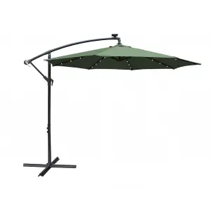 Apollo Banana Cantilever Parasol with Built in LED Lights Green