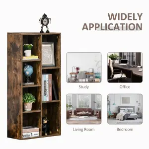 HOMCOM Bookcase Modern Bookshelf Cabinet for Home Office Rustic Brown