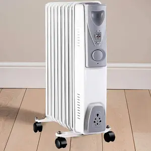 9 Fin 2kW Oil Filled Radiator, White