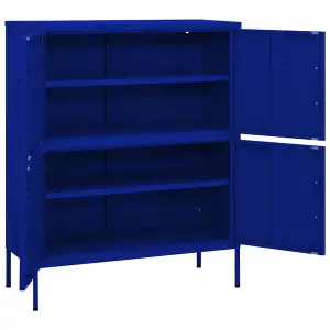 Berkfield Storage Cabinet Navy Blue 80x35x101.5 cm Steel