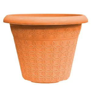 simpa 2PC Terracotta Geometric Petals Plastic Plant Pots 34cm (Dia)