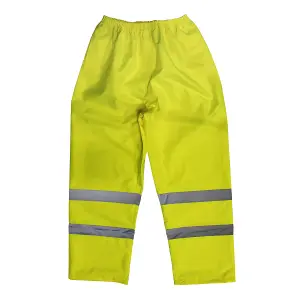 Sealey Hi-Vis Yellow Fully Waterproof Workshop Trousers Pants - Large 807L