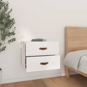 Berkfield Wall-mounted Bedside Cabinet White 50x36x40 cm