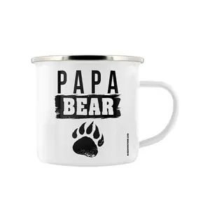 Grindstore Papa Bear Enamel Mug White (One Size)