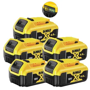 5 x DeWalt DCB182 18v 4.0Ah Li-Ion Battery XR Range Lithium Ion Genuine 4amp UK