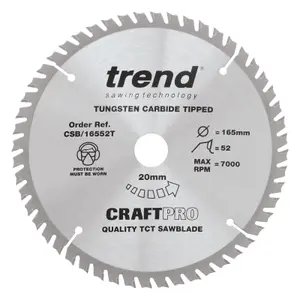 Trend CraftPro Cordless Saw Blade 165 x 20mm x 24T/40T/52T (Pack 3)