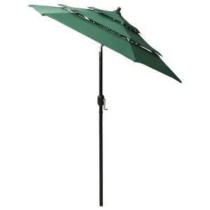 Berkfield 3-Tier Parasol with Aluminium Pole Green 2 m