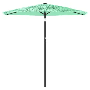 Berkfield Garden Parasol with Steel Pole Green 223x223x213 cm