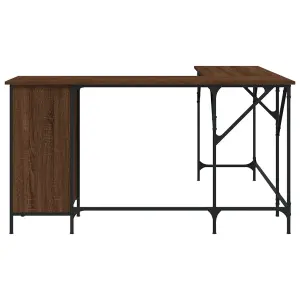 Berkfield Desk Brown Oak 141x141x75 cm Engineered Wood