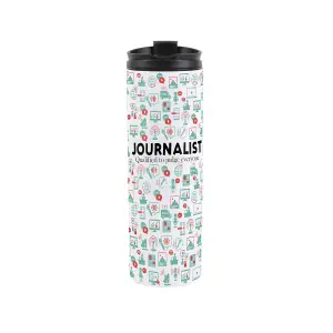 Journalist Travel Mug - Novelty Trades Gift Stainless Steel Vacuum-Sealed Double-Walled Hot/Cold Drinks Travel Flask