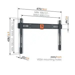 TVM 1605 Fixed TV Wall Mount Large