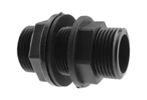 Water butt/rain barrel/tank outlet adaptor  (26mm hole) +flow control valve+universal hose connector