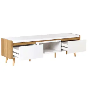 Beliani Scandinavian TV Stand White CUSTER