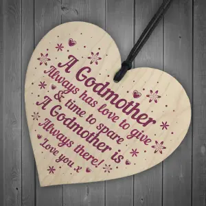 Red Ocean Godmother Godparent Gifts Christmas Thank You Christening Auntie Gifts Handmade Wooden Heart Sign Keepsake