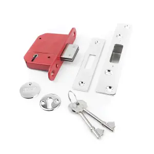 Dart Traditional Front Door Furniture & Lock Kit - Polished Chrome