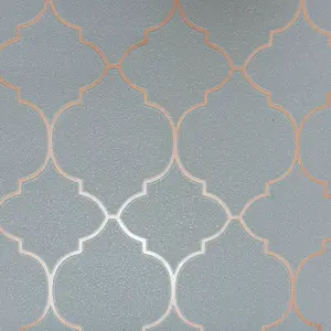 Erismann Grey Copper Glitter Metallic Trellis Thick Textured Vinyl Wallpaper