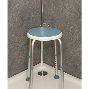 Bath Stool with Rotating Seat - Height Adjustable Shower Aid Seat - 135kg Limit