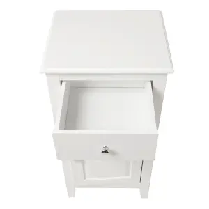 Freestanding Modern White Wooden Bathroom Cabinet with Drawer