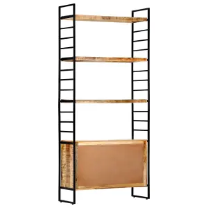 Berkfield 4-Tier Bookcase 80x30x180 cm Rough Mango Wood