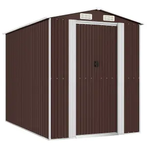 Berkfield Garden Shed Dark Brown 192x274x223 cm Galvanised Steel