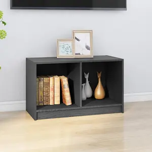 Berkfield TV Cabinet Grey 70x33x42 cm Solid Pinewood