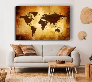 Map Of The World 12 Canvas Print Wall Art - Medium 20 x 32 Inches