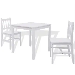 Berkfield Three Piece Dining Set Pinewood White