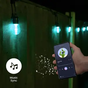 ValueLights Outdoor RGBIC Smart Festoon Lights, IP65 Waterproof String Lights, with App Control and Music Sync