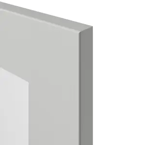 Tydeman Matt grey Shaker Glazed Dresser door & drawer front Cabinet door (W)500mm (H)1287mm (T)20mm