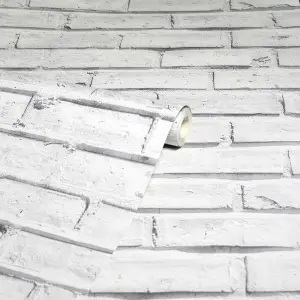 Arthouse White Brick Wallpaper