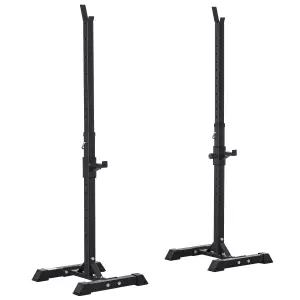 HOMCOM Power Rack Weight Stand Bar Barbell Squat Stand Spotter, for Home Workout