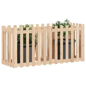 Berkfield Garden Raised Bed with Fence Design 150x50x70 cm Solid Wood Pine