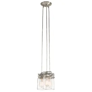 Elstead Brinley 3 Light Cluster Pendant Brushed Nickel, E27