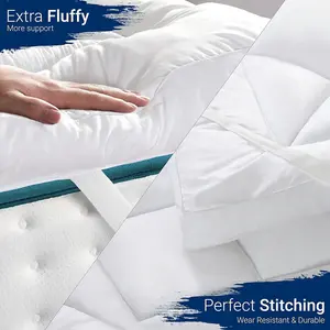 Bedbric White Quilted Microfiber Mattress Topper All Sizes