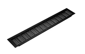 Aluminium vent grill kitchen plinth / worktop heat - black - 480x80