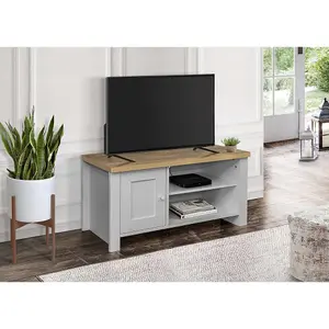 Birlea Highgate Small TV Unit Grey & Oak