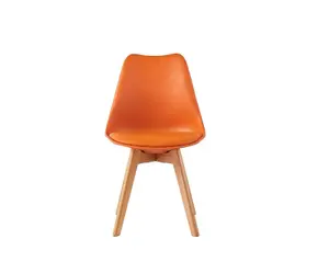 Single Dining Chair with Solid Wooden Legs and Seat Cushion Pad - Eva by MCC