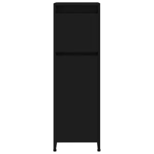 Berkfield Bathroom Cabinet Black 30x30x95 cm Engineered Wood