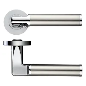 Milan Latch Door Handle (Set of 2) Polished Chrome/Satin Stainless