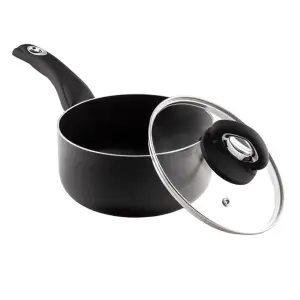 16cm Non-Stick Sauce Pan & Glass Lid